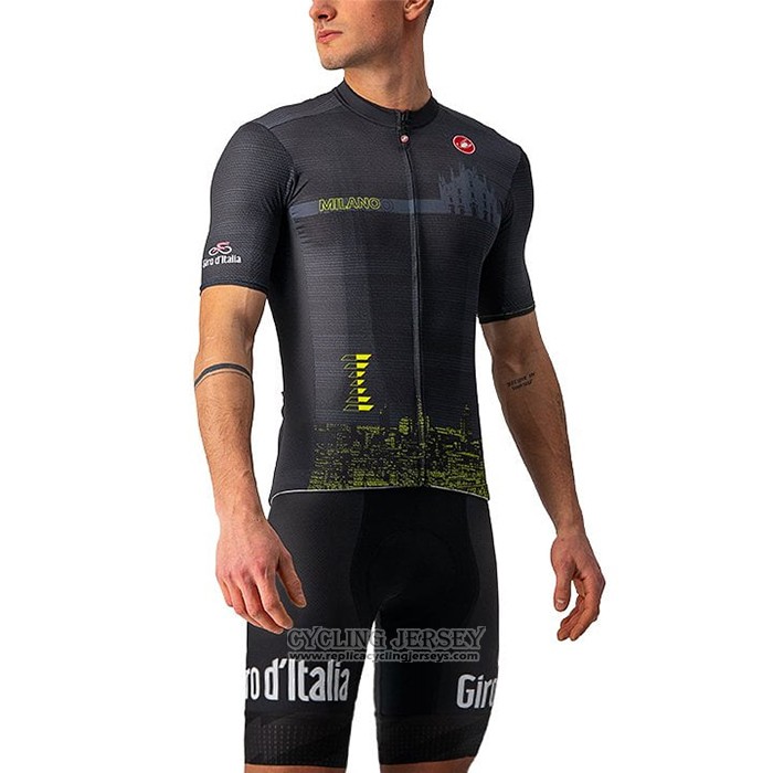 2021 Cycling Jersey Giro D'italy Black Short Sleeve And Bib Short